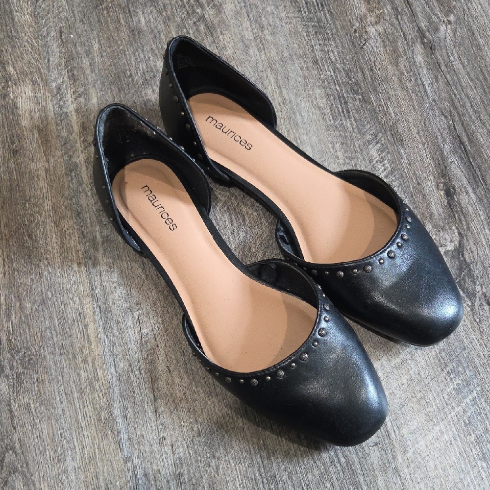 Maurices Black Ballet Flats with Embellished Details